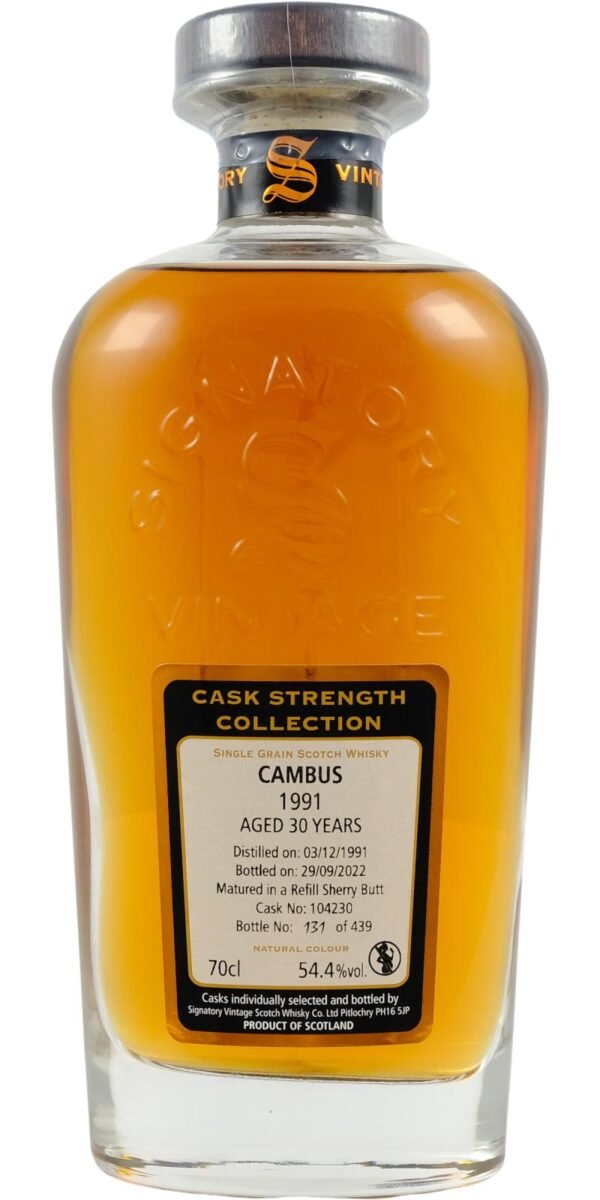 Cambus 1991 Aged 30 Years Cask Strength Single Malt Scotch Whisky – Signatory Vintage (700ml)