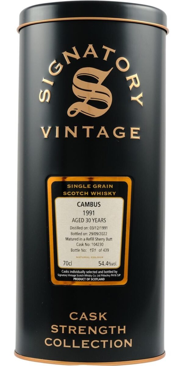 Cambus 1991 Aged 30 Years Cask Strength Single Malt Scotch Whisky – Signatory Vintage (700ml) - Image 2