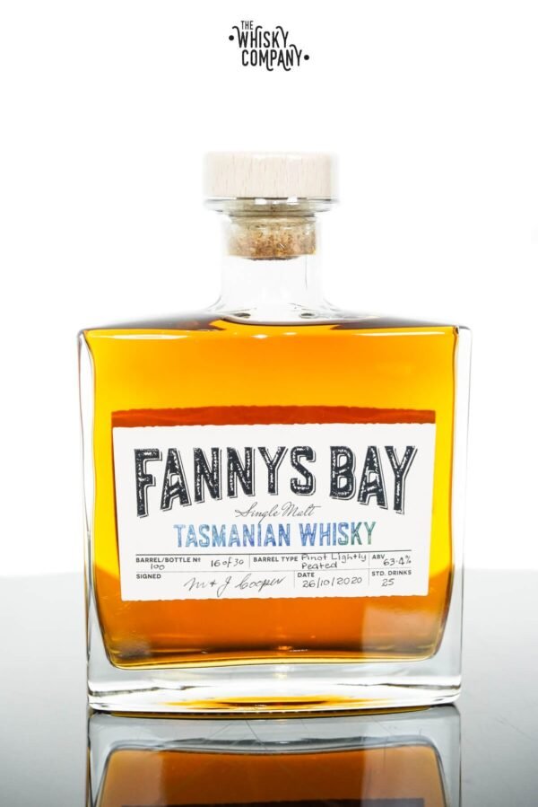 Fannys Bay Pinot Wine Cask Matured Lightly Peated Tasmanian Single Malt Whisky – Cask #100 (500ml)