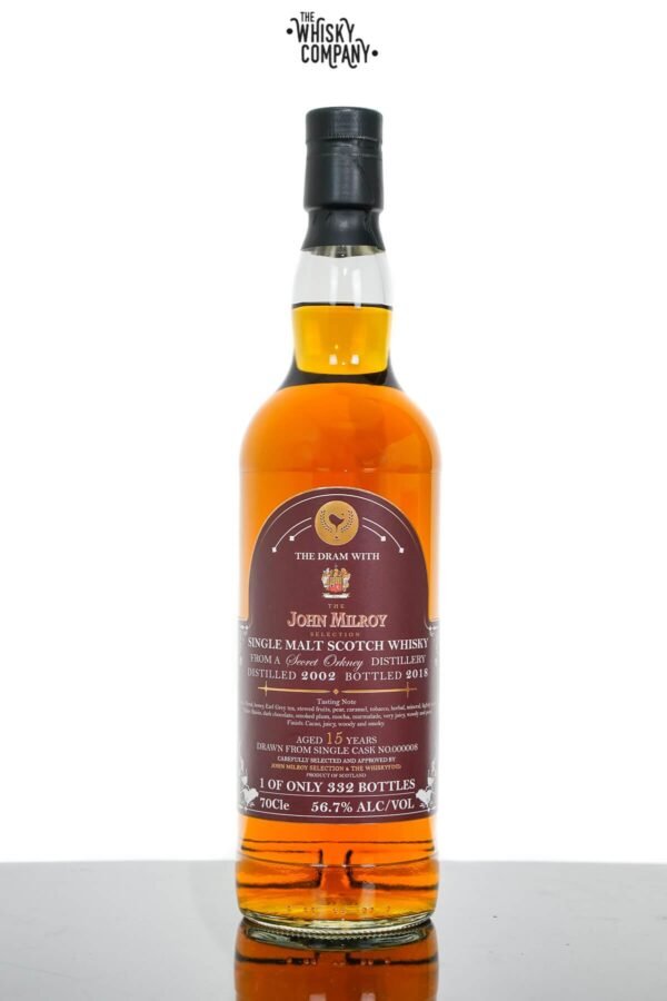 Secret Orkney Distillery 2002 Aged 15 Years Single Malt Scotch Whisky – John Milroy (700ml)